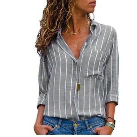 New Striped Long Sleeve Shirt - Picture 4 of 7